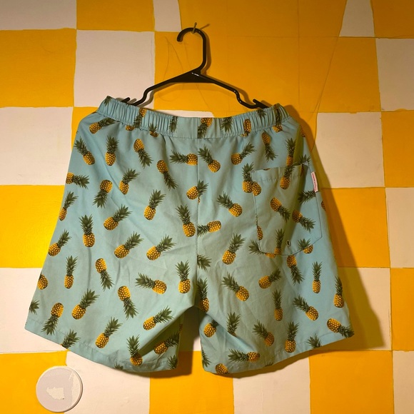 Teal Swim Trunk With Pineapples - Picture 2 of 2